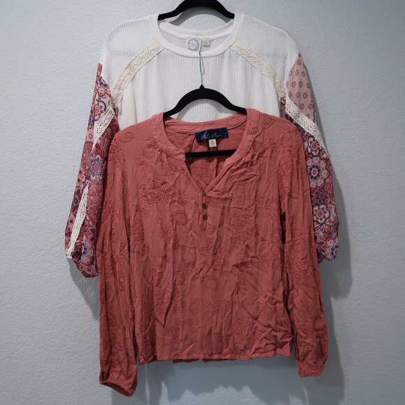 Blue Rain Tops - Blue Rain Blouse Womens Bundle Lot Long Sleeve Lightweight Flowy Top S/M